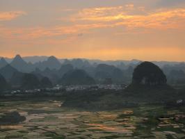 Sunset of Guilin Rural Landscape